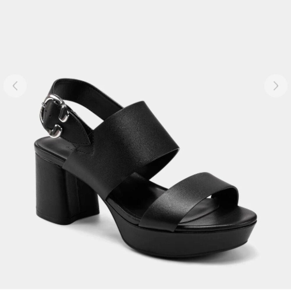 AEROSOLES Comfortable Women's Platform Sandal in Black Leather